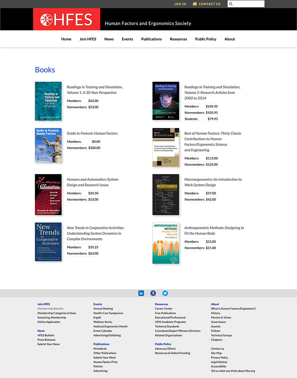publications web page